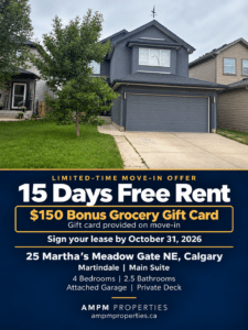 Calgary rental with 15 days free rent