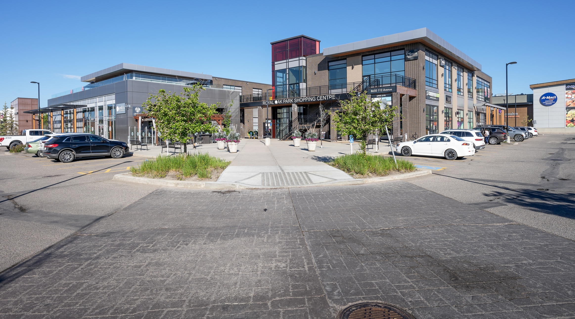 A residential street in northeast Calgary on a clear summer day