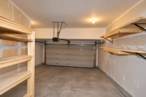 Cleared Garage With Original Shelving 8